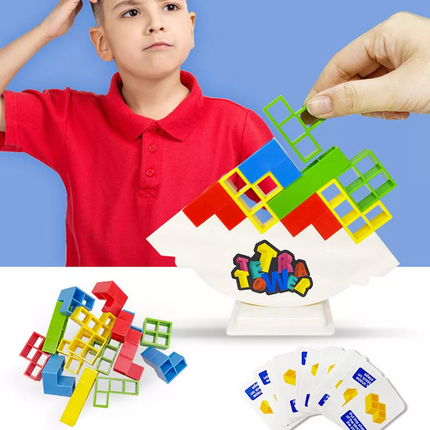 16PCS Tetra Tower Balance Stacking Blocks Game Team Toys Gifts for Kids