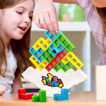 16PCS Tetra Tower Balance Stacking Blocks Game Team Toys Gifts for Kids