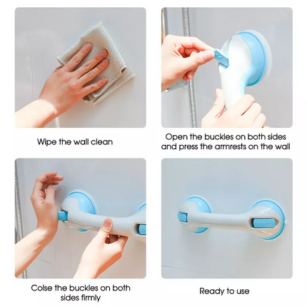 2xSafety Bathroom Aid Bath Shower Handle Grab Grip Towel Suction Rail Bar Handle