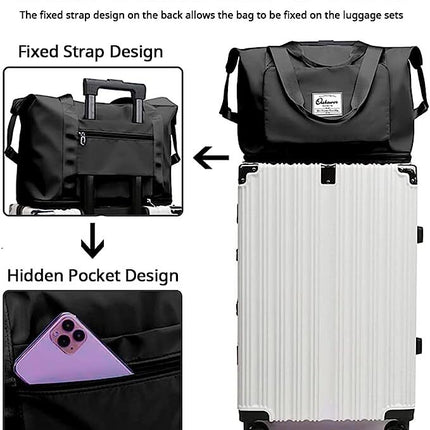 Travel Duffel Bag Large Capacity Folding Luggage Bags NewYeeca Expand Overnight Tote Bags for Women Men,Carry on Luggage Bag Weekender Overnight Bag,