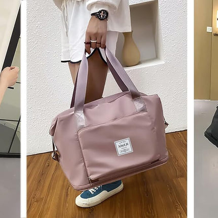 Travel Duffel Bag Large Capacity Folding Luggage Bags NewYeeca Expand Overnight Tote Bags for Women Men,Carry on Luggage Bag Weekender Overnight Bag,
