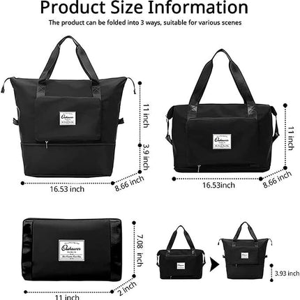 Travel Duffel Bag Large Capacity Folding Luggage Bags NewYeeca Expand Overnight Tote Bags for Women Men,Carry on Luggage Bag Weekender Overnight Bag,