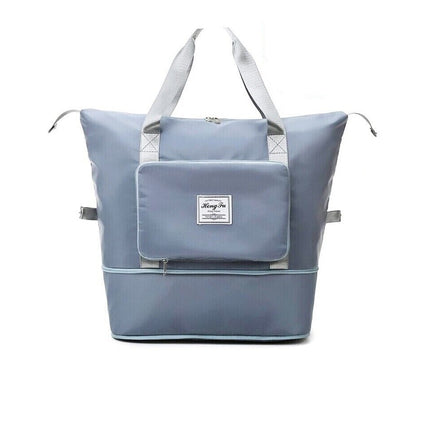 Folding Travel Bag Unisex Lightweight Handbag Waterproof Large Capacity Portable~Blue