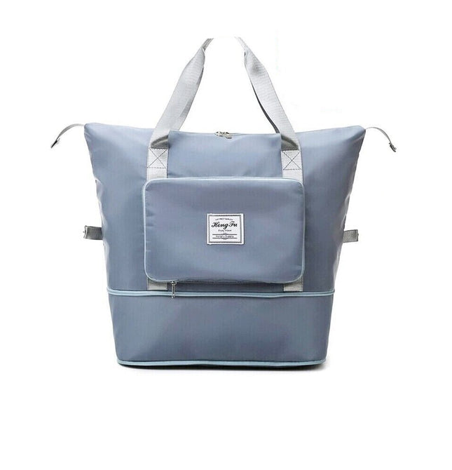 Folding Travel Bag Unisex Lightweight Handbag Waterproof Large Capacity Portable~Blue
