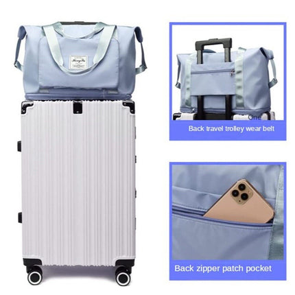 Folding Travel Bag Unisex Lightweight Handbag Waterproof Large Capacity Portable~Blue
