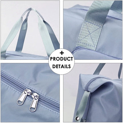 Folding Travel Bag Unisex Lightweight Handbag Waterproof Large Capacity Portable~Blue