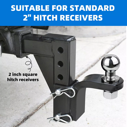 3500KG Adjustable Tow Bar Tongue 50mm Towbar Trailer Towbar Hitch Ball Mount