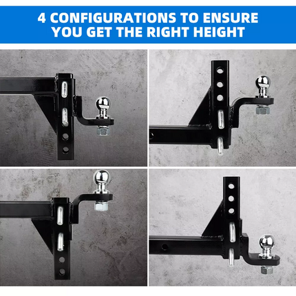 3500KG Adjustable Tow Bar Tongue 50mm Towbar Trailer Towbar Hitch Ball Mount