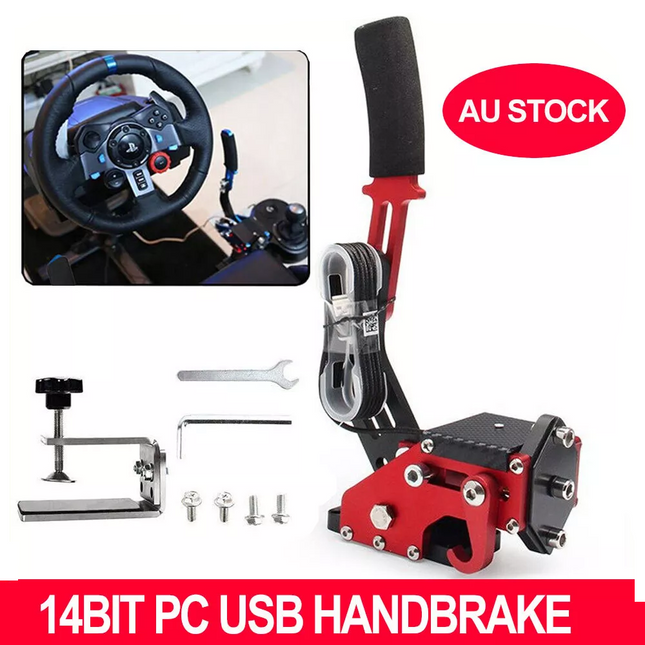 USB Handbrake 14Bit Racing Hand Brake For PC Game G27 G25 G29 T500 T300~Red