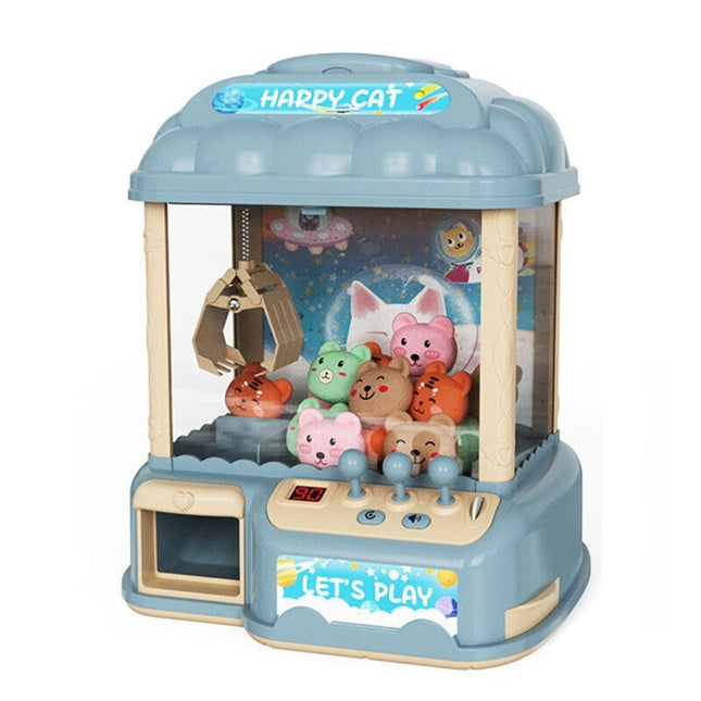 Mini Claw Machine Kids Arcade Doll & Candy Catch Grabber with Lights & Music - Blue