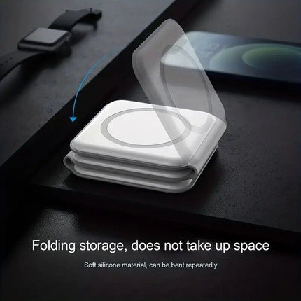 3 in 1 Wireless Charger Dock Foldable Fast Charging Station for iPhone & Android