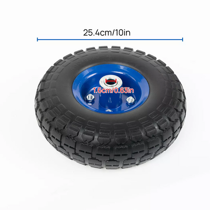1/2/4 x 10"Solid Trolly Wheels 16mm Bore Tyre 4.10/3.5-4 Flat Free Heavy duty AU