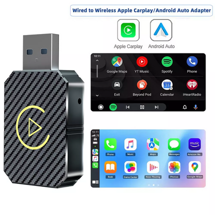 Wireless Carplay 2 in1 Android Adapter WiFi BT Auto Connect Mini USB Dongle