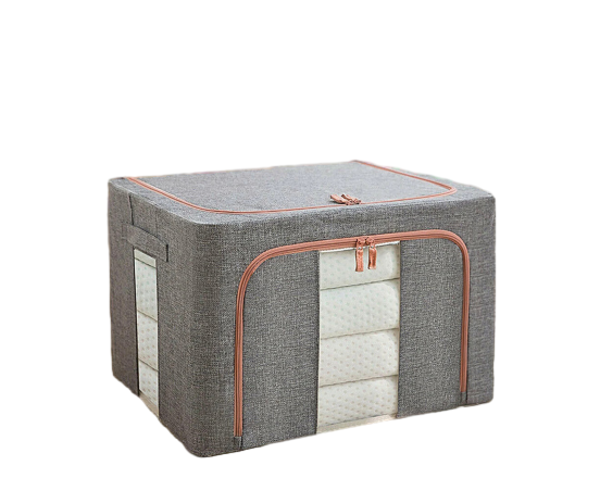Foldable Storage Box Crushed Steel Frame Clothes Quilt Toys Organizer - Grey 100L