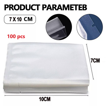 100pcs Vacuum Sealer Bags Precut Food Storage Heat Seal Cryovac Bags---7x10cm