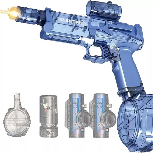 Ultimate Battle Blaster Electric Water Guns With Realistic Gun Muzzle Flame~Blue