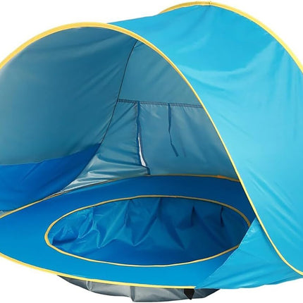 Outdoor Foldable Beach Tent Portable Sun Shade Shelter Pool for Kids Baby Toys - Blue