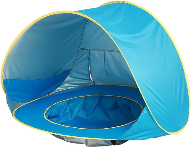 Outdoor Foldable Beach Tent Portable Sun Shade Shelter Pool for Kids Baby Toys - Blue
