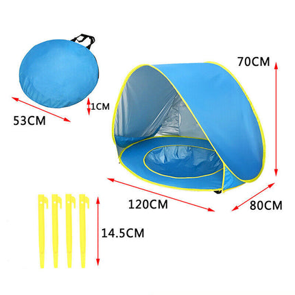 Outdoor Foldable Beach Tent Portable Sun Shade Shelter Pool for Kids Baby Toys - Blue