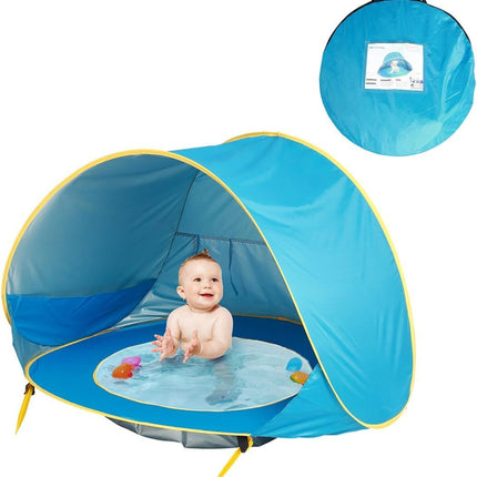 Outdoor Foldable Beach Tent Portable Sun Shade Shelter Pool for Kids Baby Toys - Blue