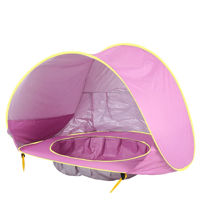 Outdoor Foldable Beach Tent Portable Sun Shade Shelter Pool for Kids Baby Toys - Pink