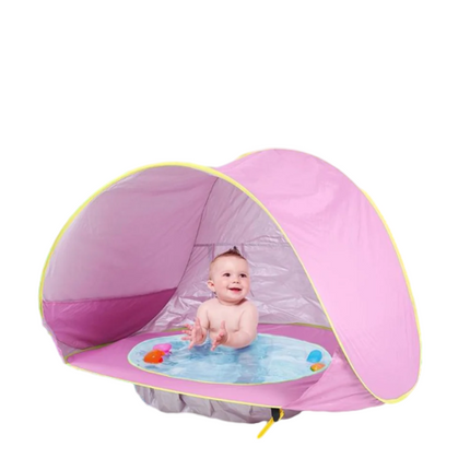 Outdoor Foldable Beach Tent Portable Sun Shade Shelter Pool for Kids Baby Toys - Pink