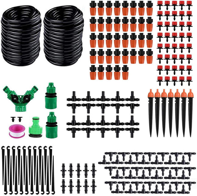 50M DIY Micro Drip Irrigation System Plant Self Watering Sprinkler Kit Garden Hose Kits