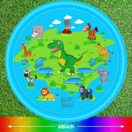 170CM Outdoor Kids Splash Sprinkler Water Play Pad Mat Inflatable Spray Pool Toy