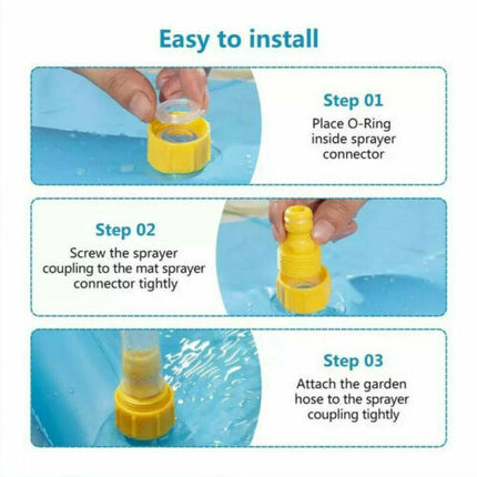 170CM Outdoor Kids Splash Sprinkler Water Play Pad Mat Inflatable Spray Pool Toy