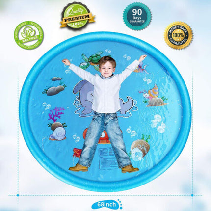 170CM Outdoor Kids Splash Sprinkler Water Play Pad Mat Inflatable Spray Pool Toy