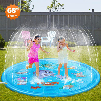 170CM Outdoor Kids Splash Sprinkler Water Play Pad Mat Inflatable Spray Pool Toy