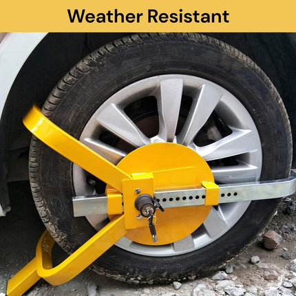 Wheel Defender Lock Clamp Car Caravan Trailer Security Keys Heavy Duty 13''-15'