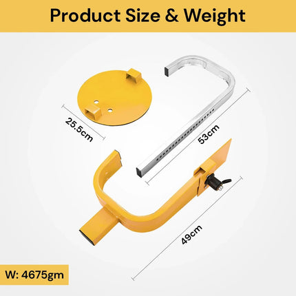 Wheel Defender Lock Clamp Car Caravan Trailer Security Keys Heavy Duty 13''-15'