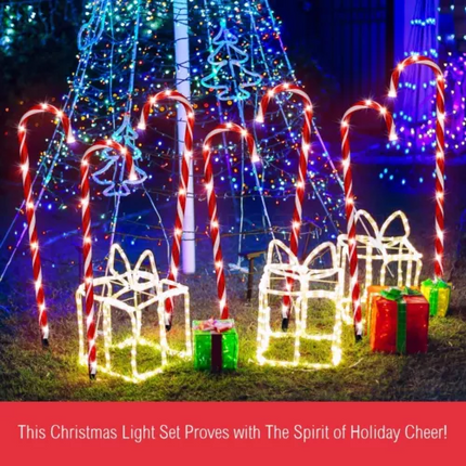 5xCandy Cane Solar Power Christmas LED Light Outdoor Christmas Decor Xmas