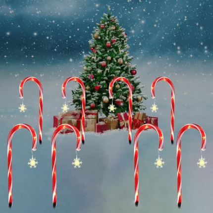 5xCandy Cane Solar Power Christmas LED Light Outdoor Christmas Decor Xmas
