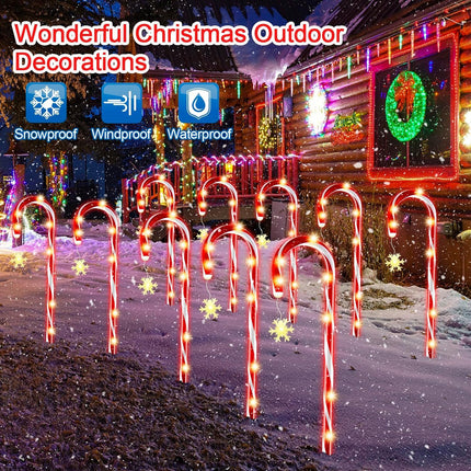 10x Candy Cane Solar Power Christmas LED Light Outdoor Christmas Decor Xmas - Star