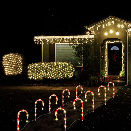 10x Candy Cane Solar Power Christmas LED Light Outdoor Christmas Decor Xmas - Star