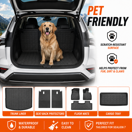 BYD Sealion 7 Floor Mats Cargo Liner Seat Back Protector TPE Custom Fit 2025+