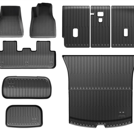 Tesla Model Y Juniper 2025+ TPE Floor Mats Full Set 9PCS All Weather Interior & Boot Protection